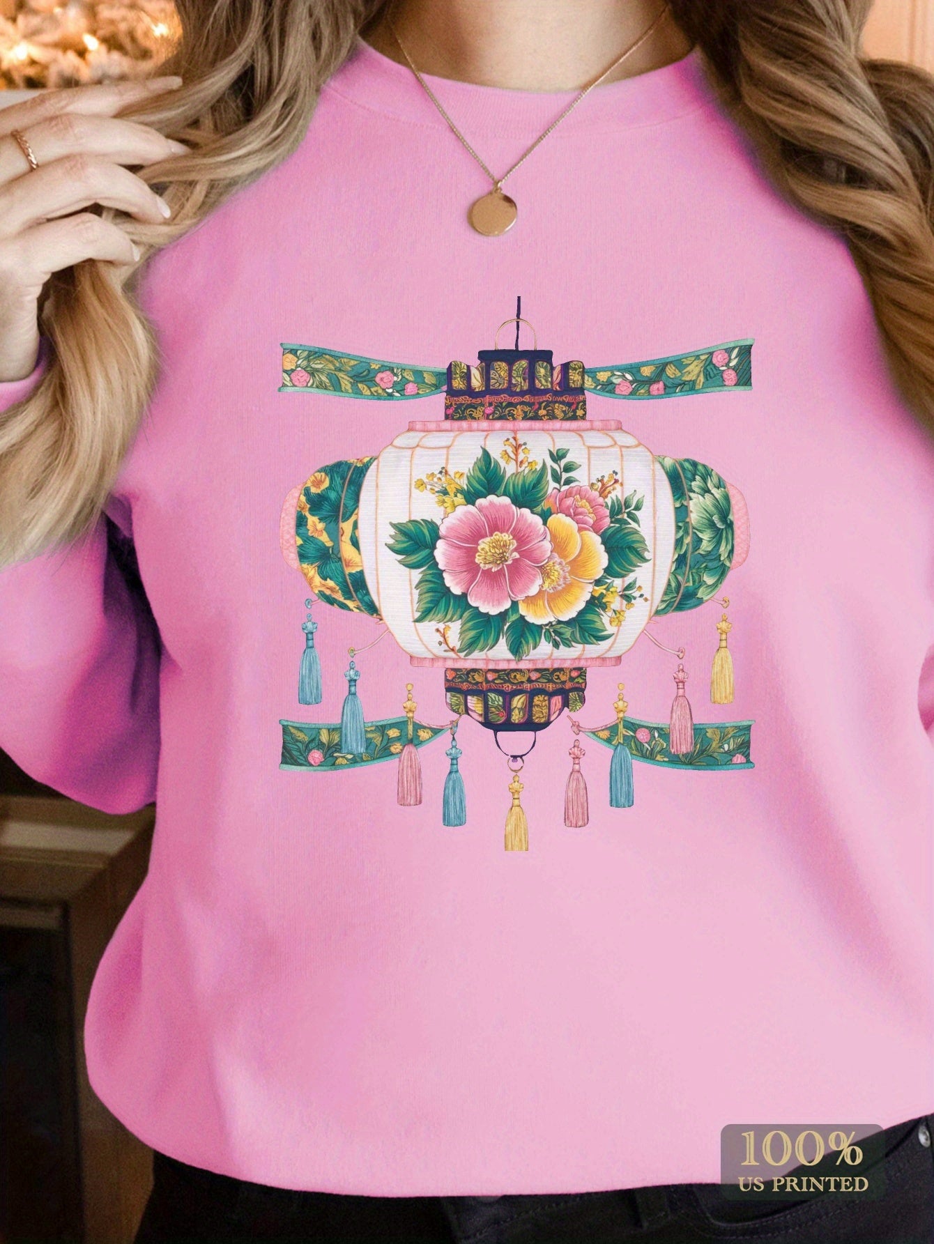 Teediy Floral Embroidered Lantern Women'S Sweatshirts