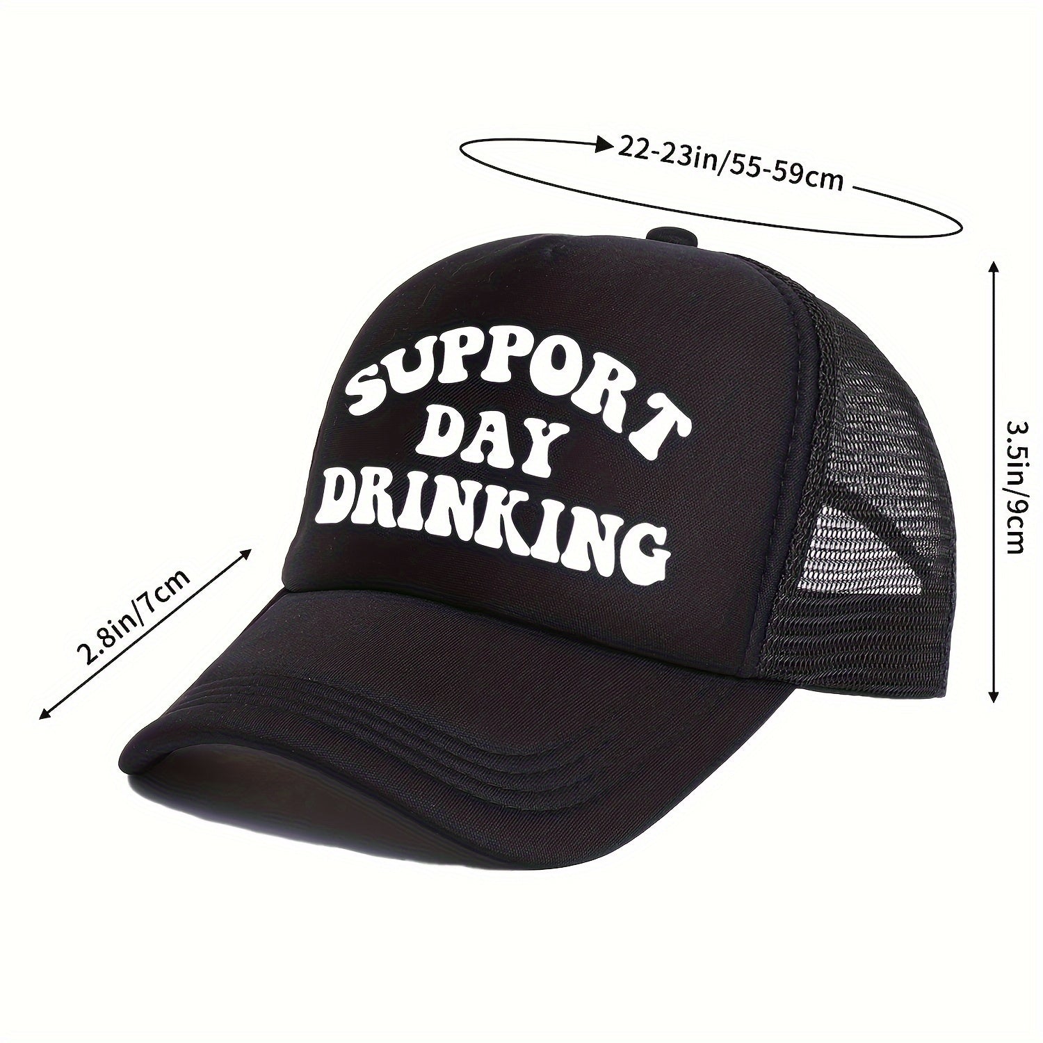 1pc Breathable Mesh Unisex Versatile Snapback Cap, Adjustable Letters Print Trucker Hat for Men Women