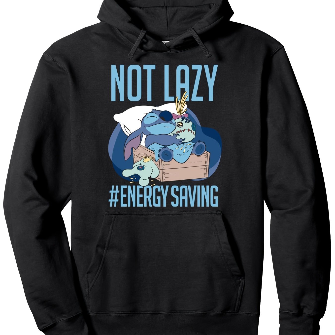 Disney Lillo and Stitch Unremitting Energy Hoodie Perfect Holiday Gift Birthday Gift for Friends and Family Beach Vacation Hoodie 260G 50% Cotton 50% Polyester Fiber