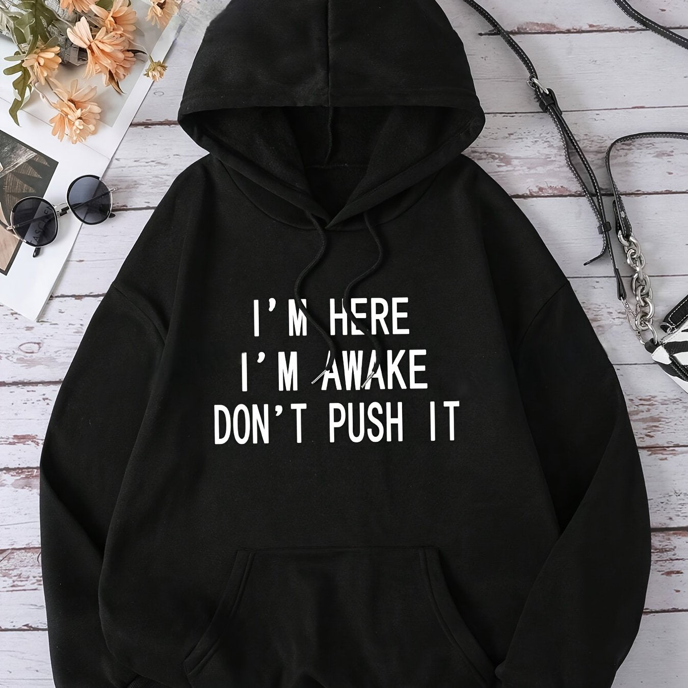 Stylish Women's Fashion Hoodie - Kangaroo Pocket, Humorous