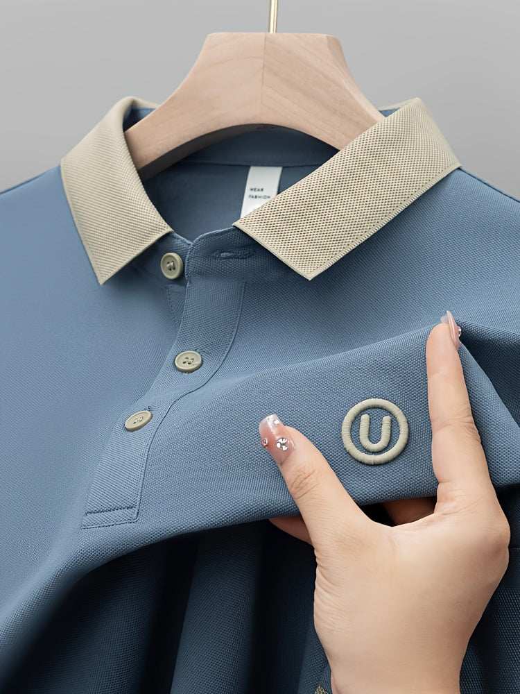 New Men'S Short-Sleeved Polo Shirt with a Collar, High-End Embroidery, Summer Solid-Color Top, T-Shirt, Half-Sleeve, Versatile Men'S Wear