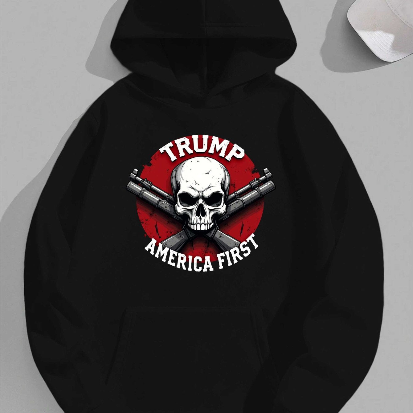 Trump America First Skull Rifles Men'S hoodies