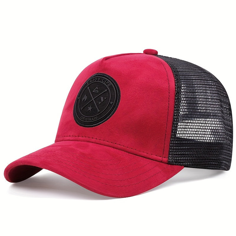 Men's Outdoor Sports Baseball Cap - Breathable, Adjustable Trucker Hat with Logo, Mesh Back, Multiple Colors