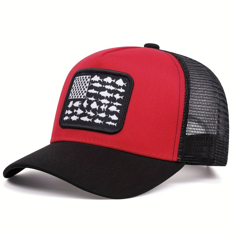 Fish Star Patch Cloth Embroidered Baseball Cap Men'S And Women'S Outdoor Sports Event Cap American Truck Driver Cap Casual