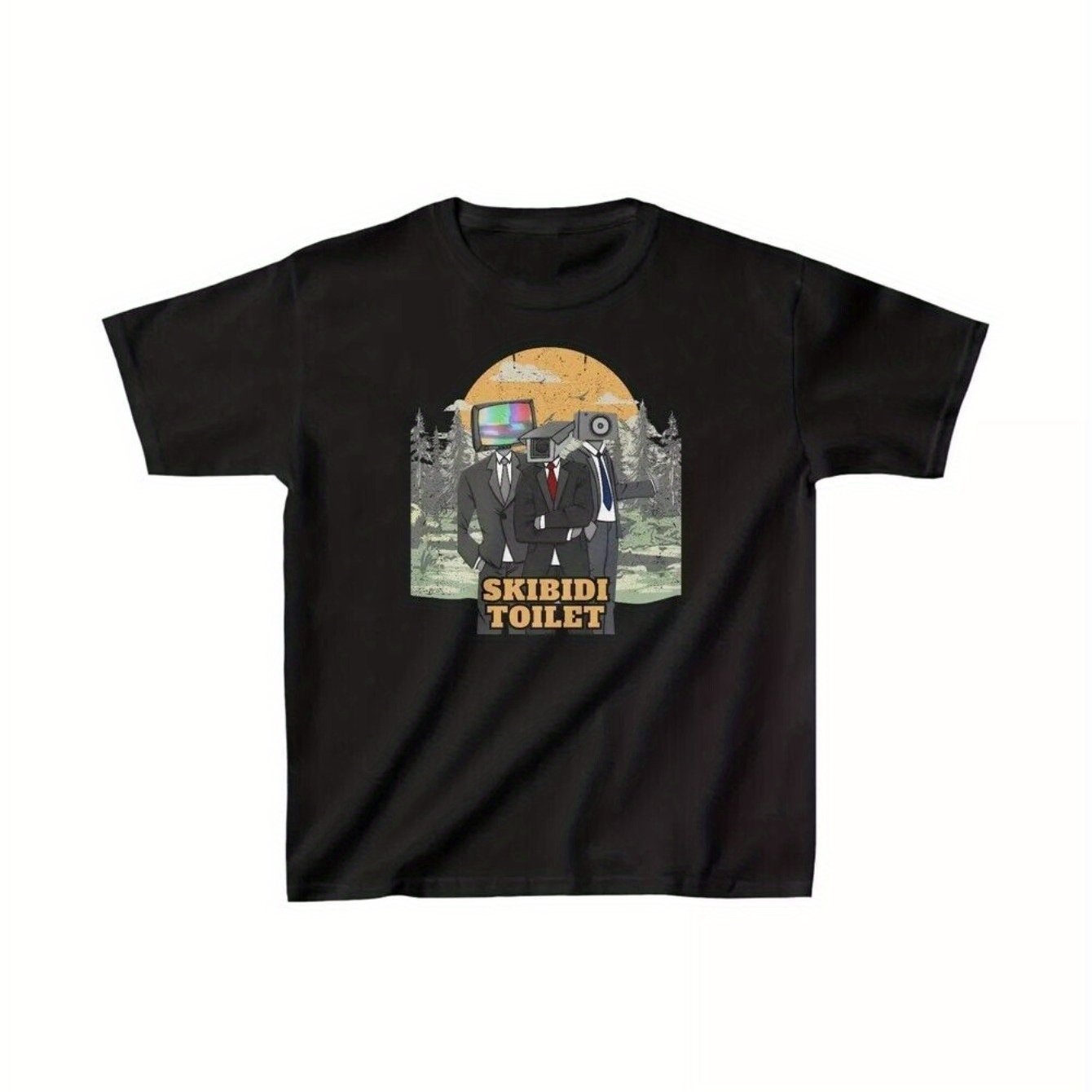 Retro Skibidi, Toilet Party, Speakerman, Cameraman T-Shirt