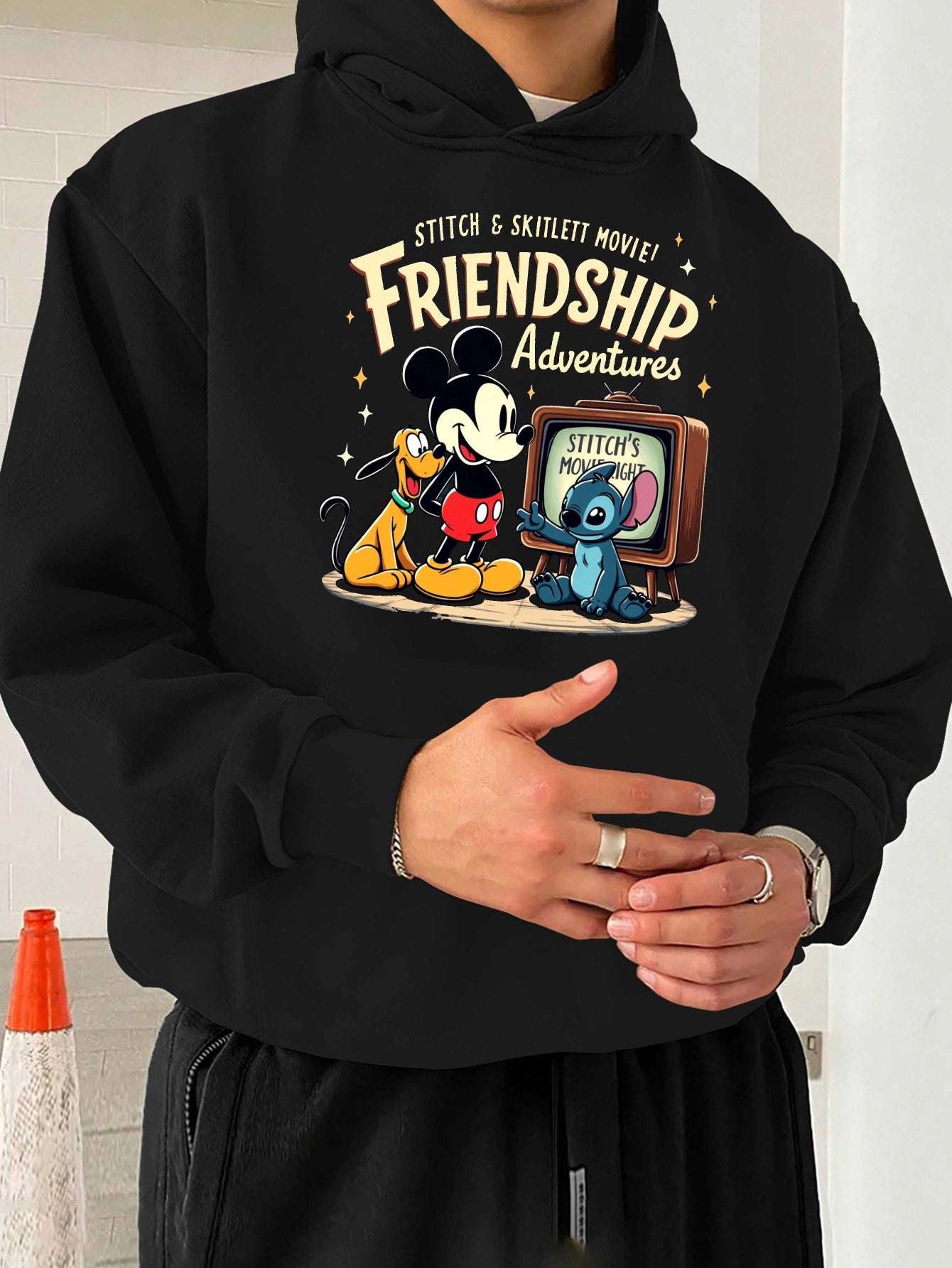 Disney stitch Men's casual hoodies