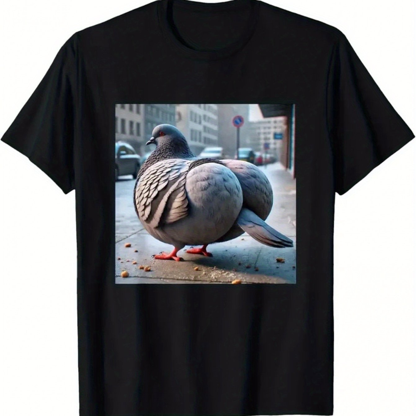Women's 100% Cotton Funny Brainrot Pigeon Graphic T-Shirt - Kawaii Aesthetic Harajuku Y2K Streetwear with Urban Pigeon Design, Regular Fit Round Neck Casual Tee, Machine Washable