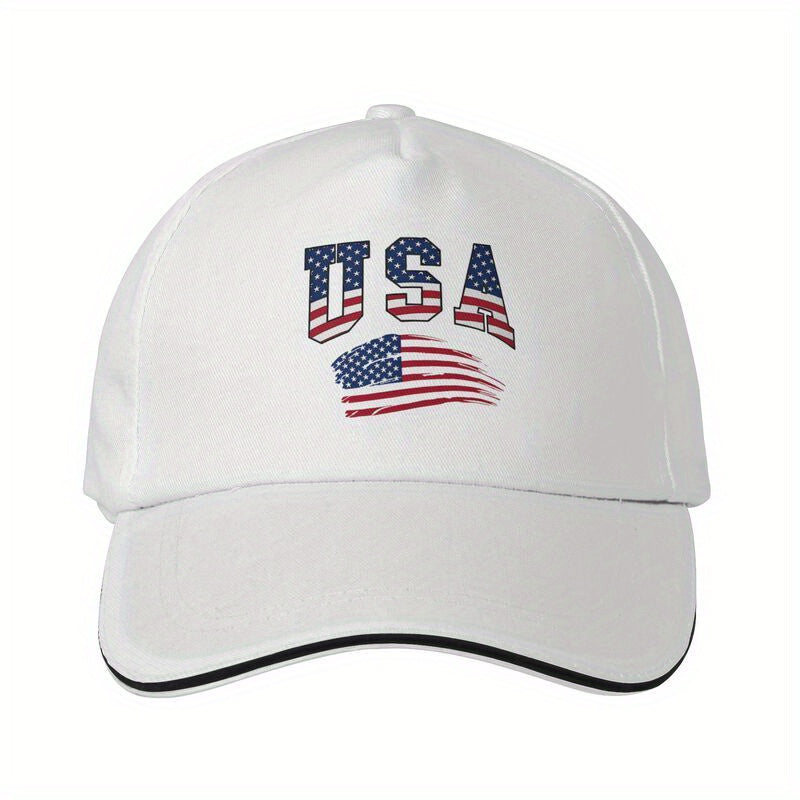 USA Adjustable Baseball Cap, Breathable Polyester, Perfect for Outdoor Activities, Beaches, Travel and Casual Wear - Machine Washable, Perfect Gift, Beach Cap | Casual Look | Adjustable Fit