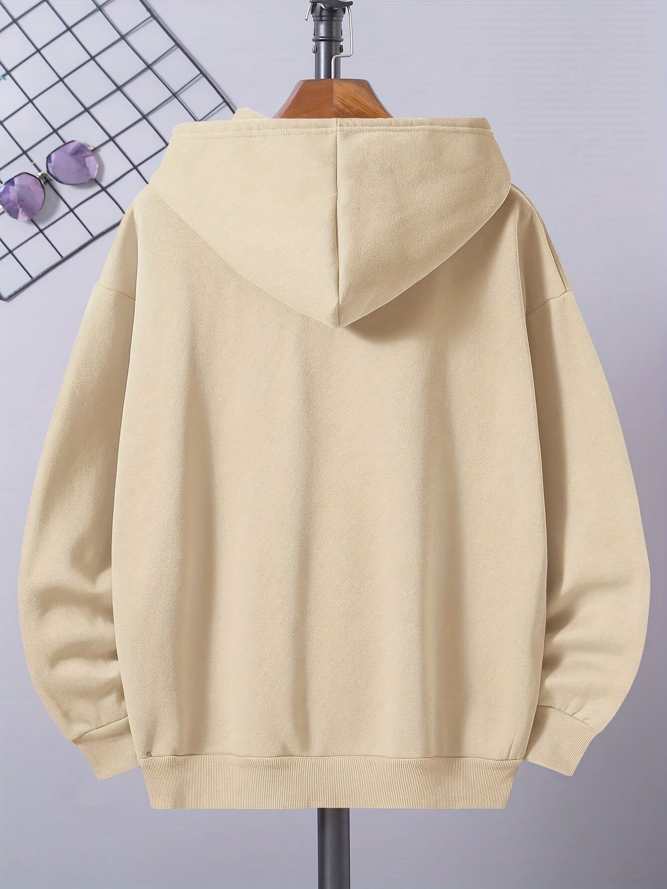 New York Embroidered Men's Hoodie - Casual Pullover with Drawstring, Long Sleeve & Kangaroo Pocket | Cozy Polyester Blend for Fall/Winter