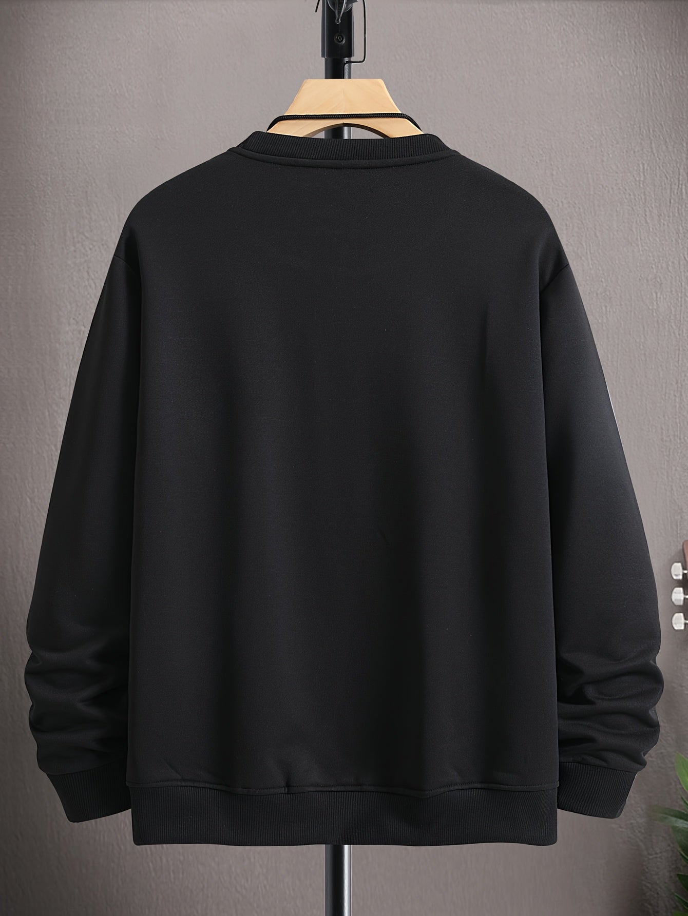 Spring And Autumn, Men'S Fashion Crew Neck Sweater, Skull Rose Letter Print Pattern, Outdoor Wear Inside And Outside With The Same Crew Neck Sweater For Men And Women