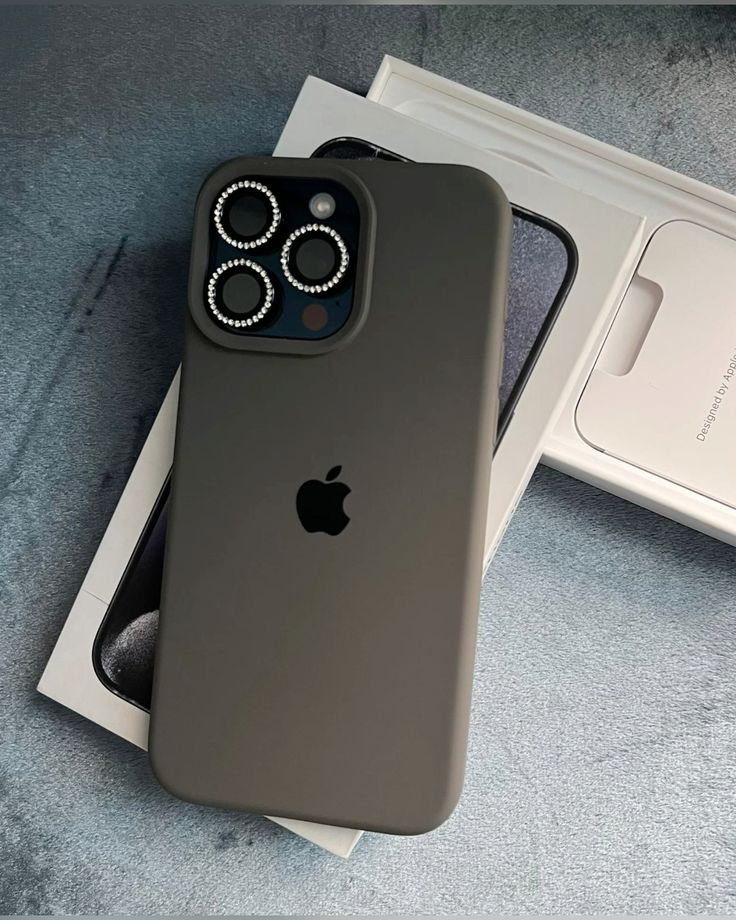 Luxury Original Silicone Apple Stone Gray for Phone case 16 14 15 13 12 Pro Max Official Cases Full Cover