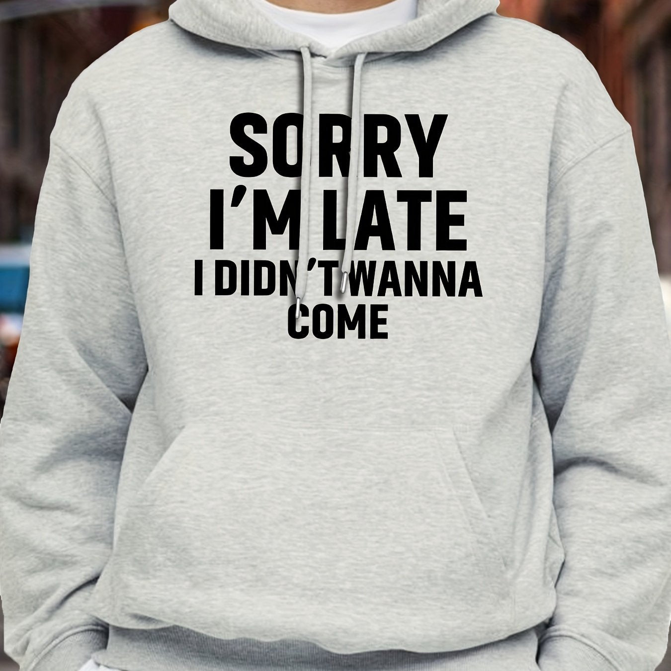 Kangaroo Pocket Hoodie - Funny Graphic Print Sweatshirt with Casual Long Sleeve Pullover Design, Perfect for Fall and Winter, Men's Clothing
