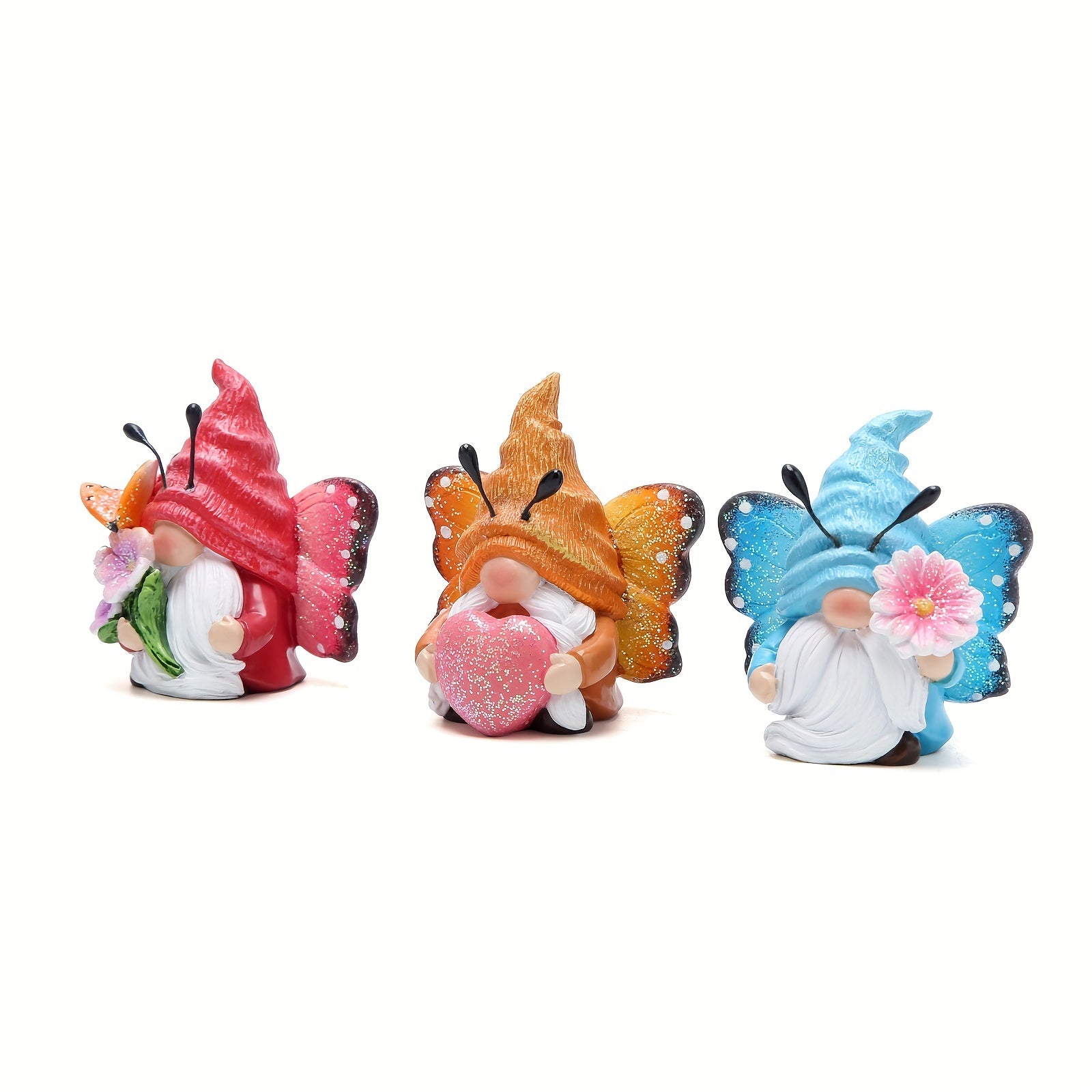Basen Spring Butterfly Gnomes Decorations - Scandinavian Tomte Elf Figurine Ornaments - Summer Home Decor Gifts