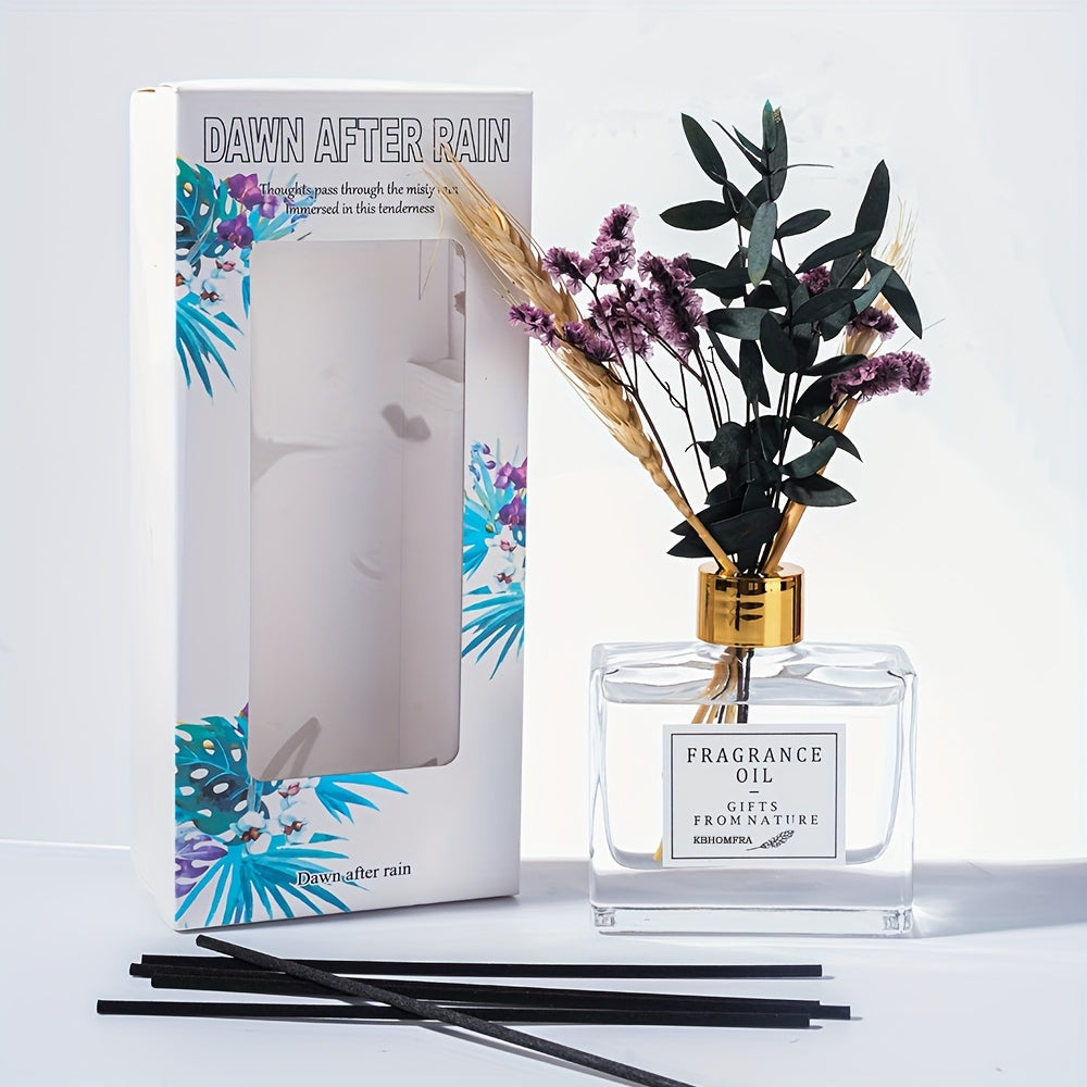 Jasmine Scent Reed Diffuser Sets 4.05 Oz(120ml) With Real Flower Diffuser Stick Home Fragrance Light Aroma Scented Home Décor Essential Oil