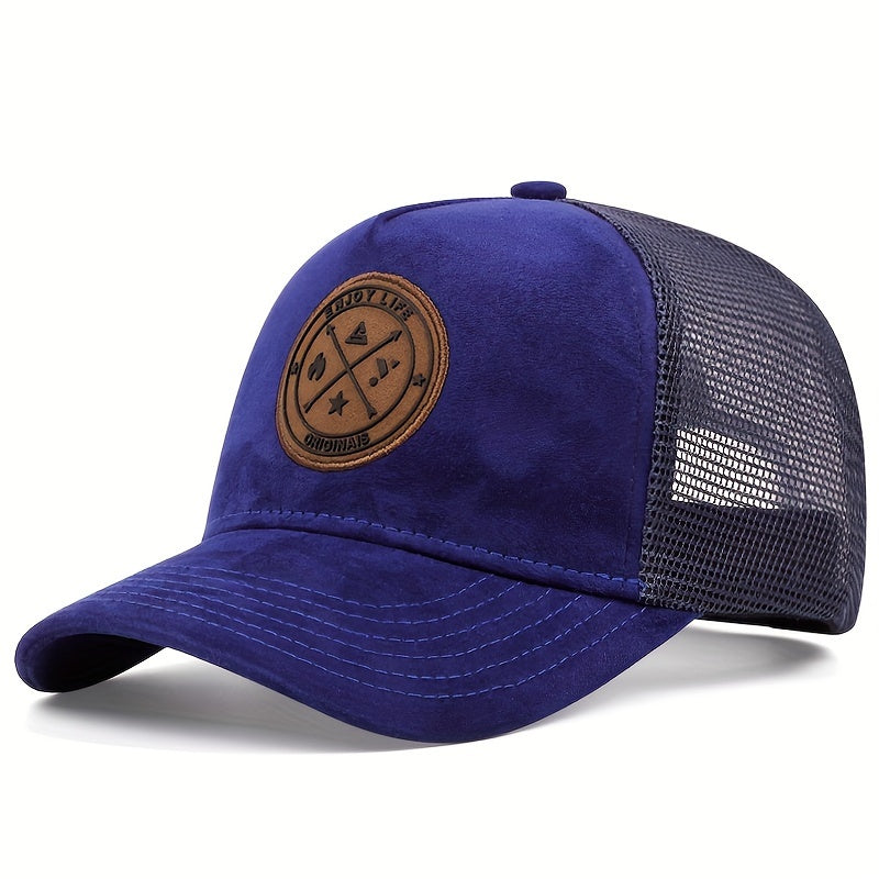 Men's Outdoor Sports Baseball Cap - Breathable, Adjustable Trucker Hat with Logo, Mesh Back, Multiple Colors