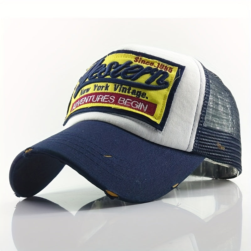 The 3D Embroidered Baseball Cap Features Western-Style Embroidery And a Mesh Design, Making It Cool And Breathable. It'S Perfect for Outdoor Activities in Spring And Summer, Lightweight for Sun Protection, Adjustable in Size,