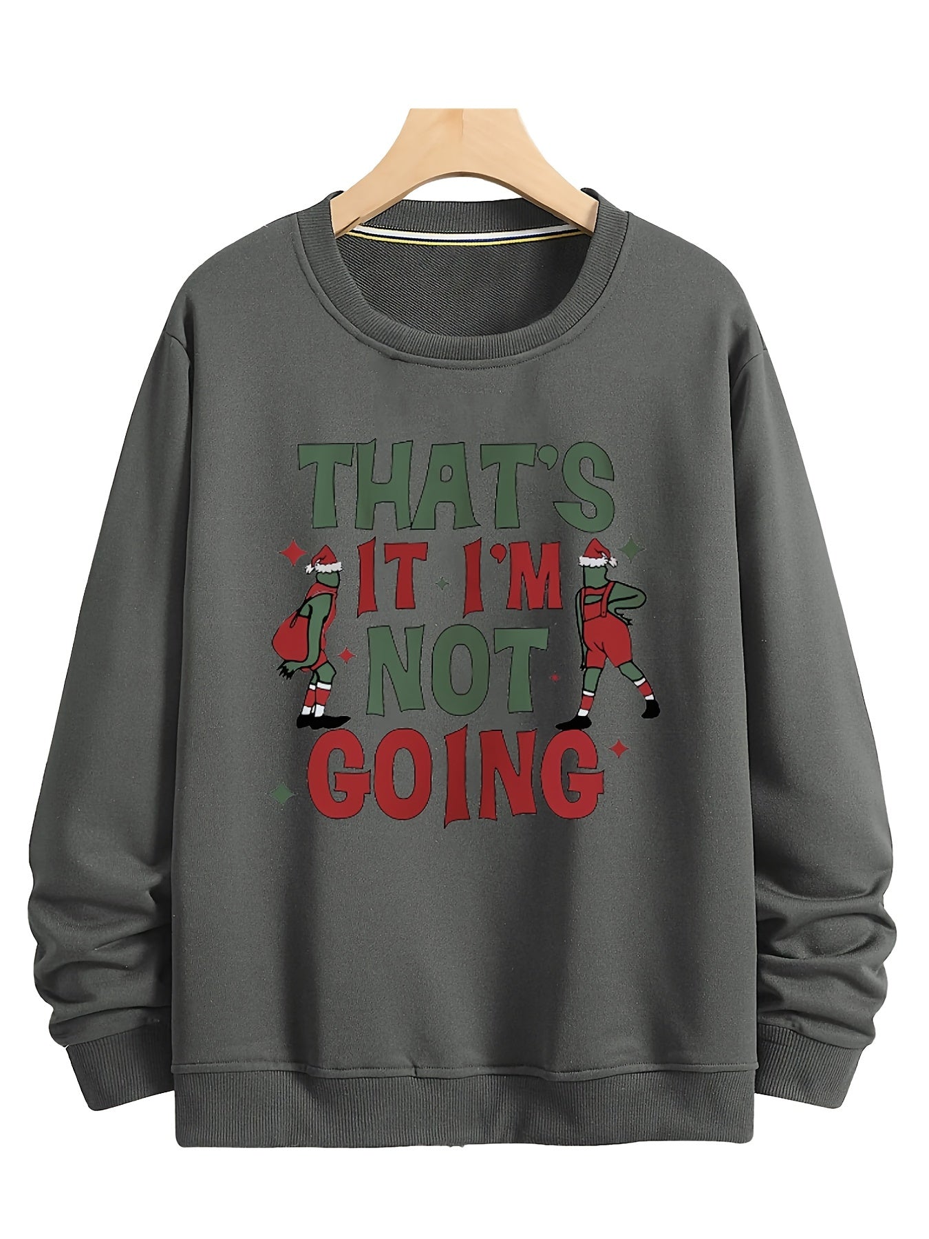 Christmas Vintage Fashion Men's Comfort Sweatshirts - Round Neck Long Sleeve Athleisure Sports Tops - Holiday Gifts