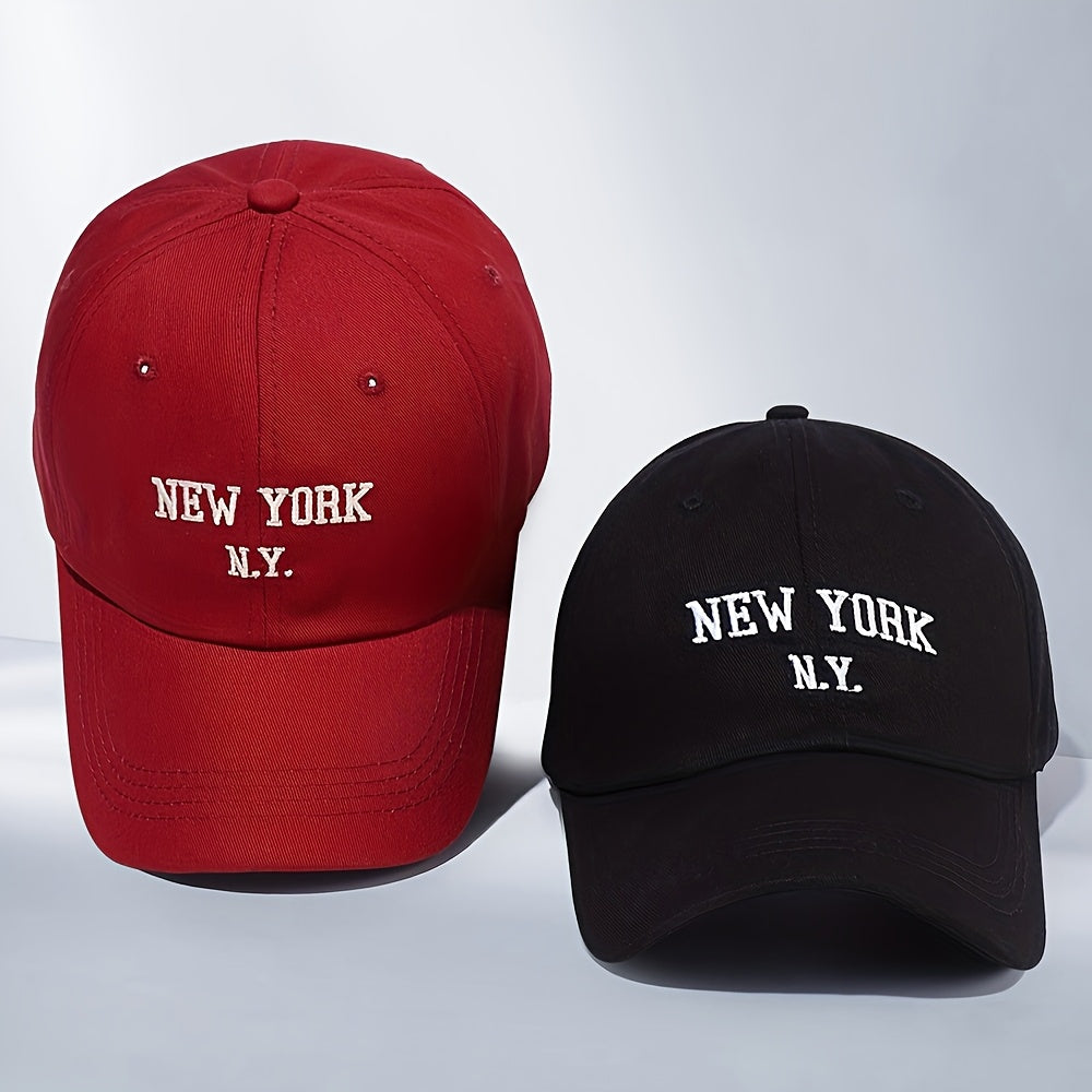 2pcs Fashionable Letter Embroidered Baseball Caps For Men and Women, Spring and Summer Outdoor Sun Protection Hats