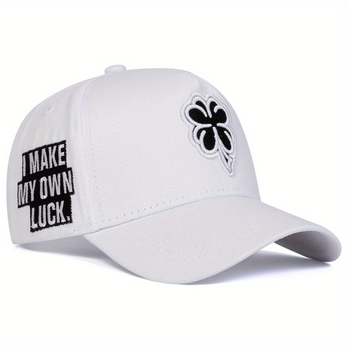 Four-leaf Clover Side Letter Embroidered Baseball Cap For Men, Outdoor Adjustable Sunscreen Leisure Hat For Spring Autumn Travel Tourism Beach