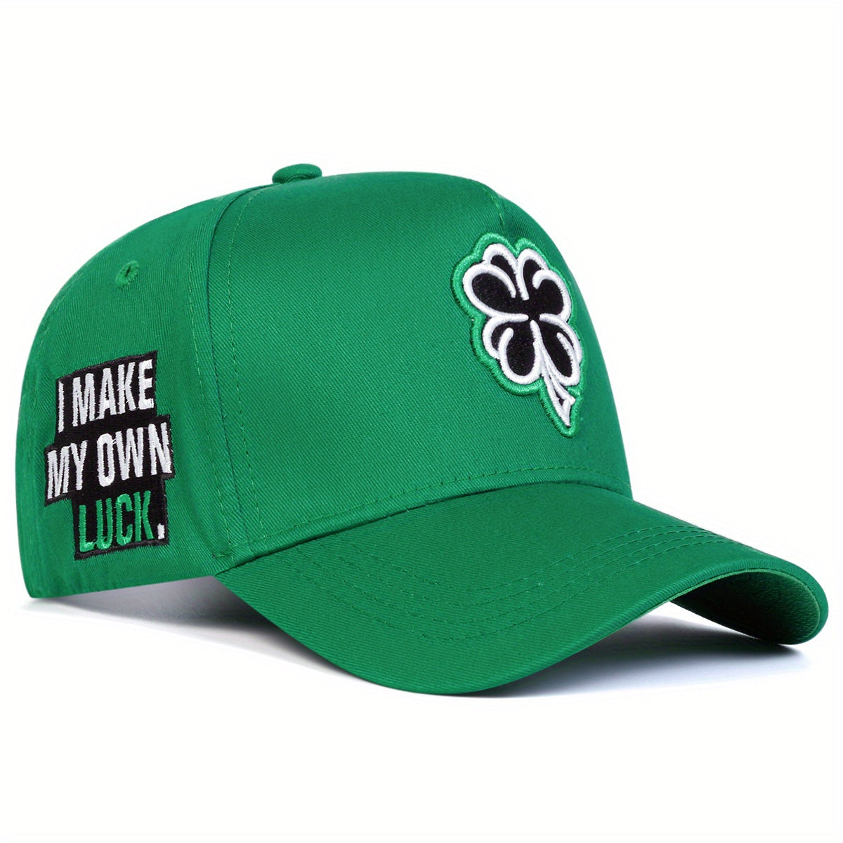 Four-leaf Clover Side Letter Embroidered Baseball Cap For Men, Outdoor Adjustable Sunscreen Leisure Hat For Spring Autumn Travel Tourism Beach