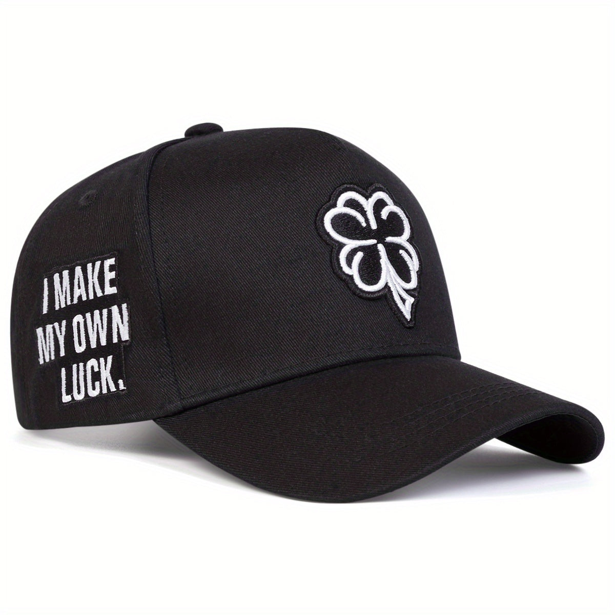 Men Four-leaf Clover Side Letter Embroidered Baseball Cap Outdoor Sport Adjustable Sunscreen Leisure Hat Spring Autumn Travel Tourism Beach