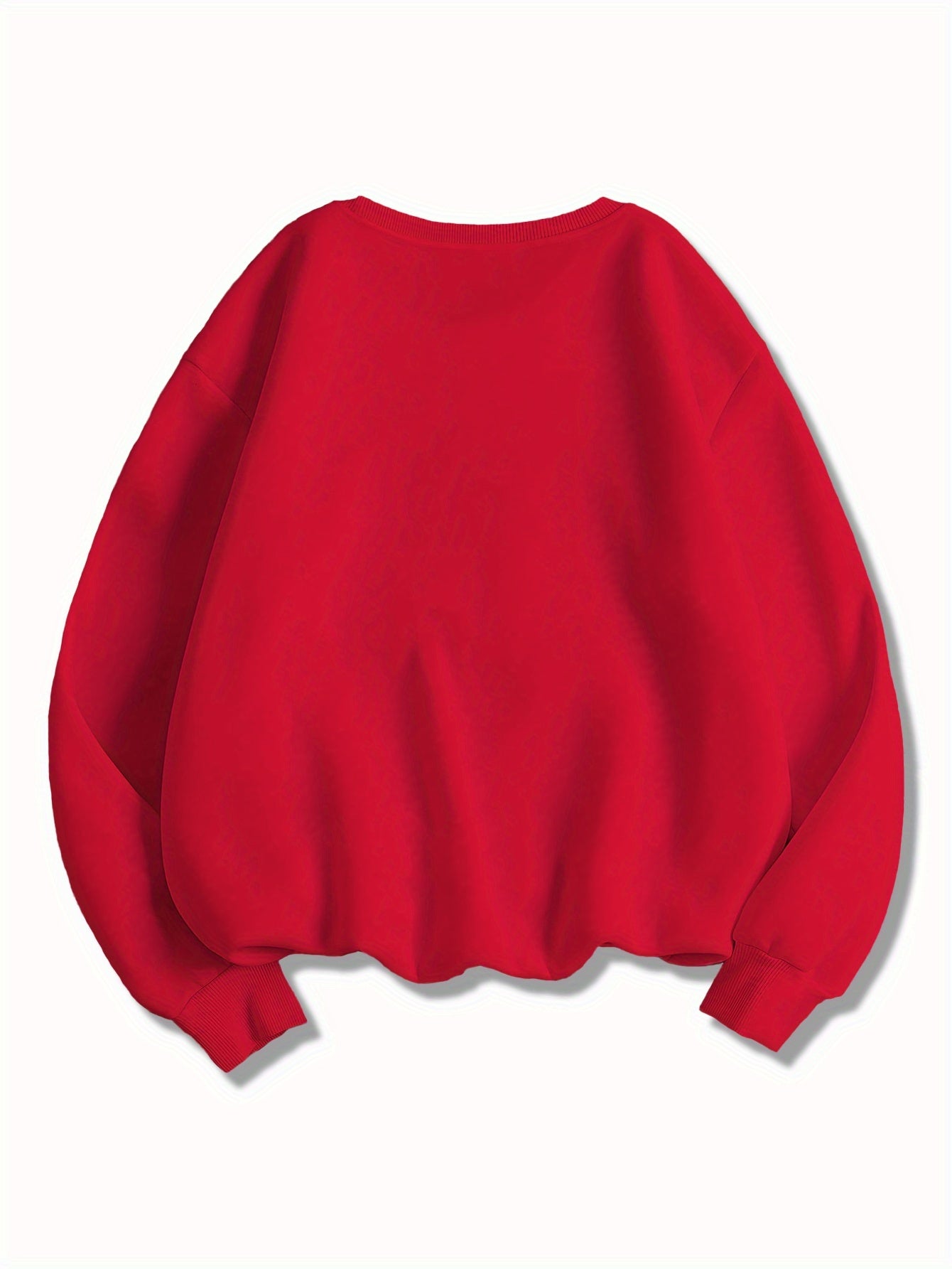 1pc Women'S Casual Floral Embroidery Crew Neck Sweatshirt - Polyester Knit Fabric, Geometric Pattern, Regular Length, Fall/Winter Collection