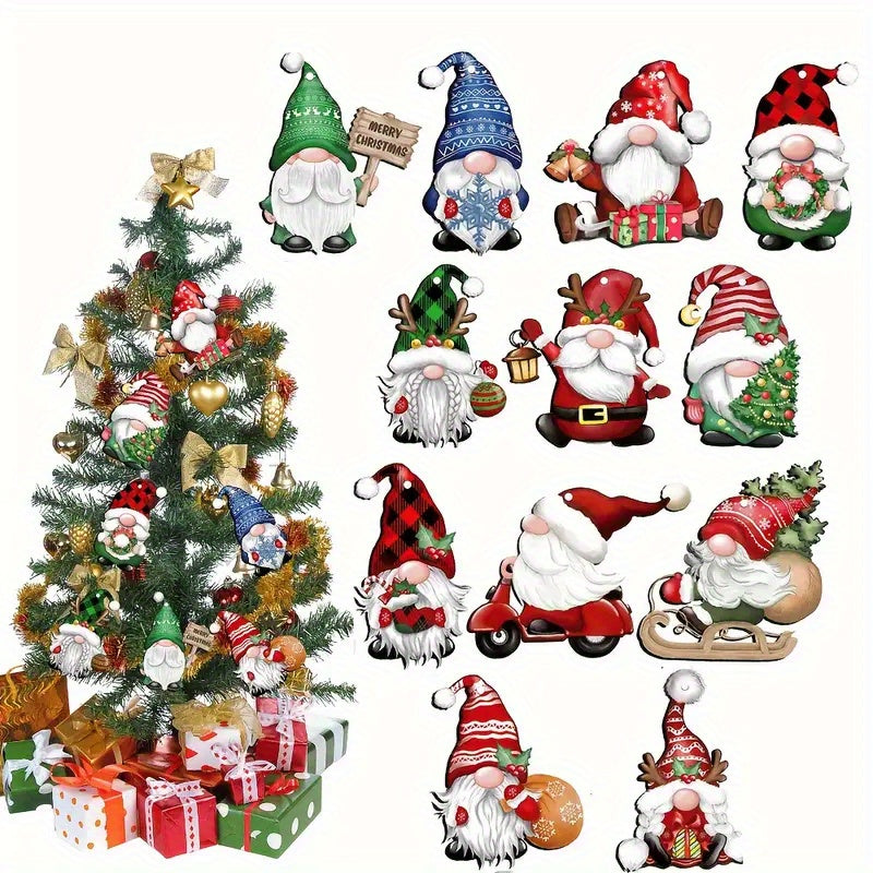 Wooden Santa Gnomes - Handcrafted 36 Different Designs Christmas Ornaments Set for Xmas Tree and Home Decor