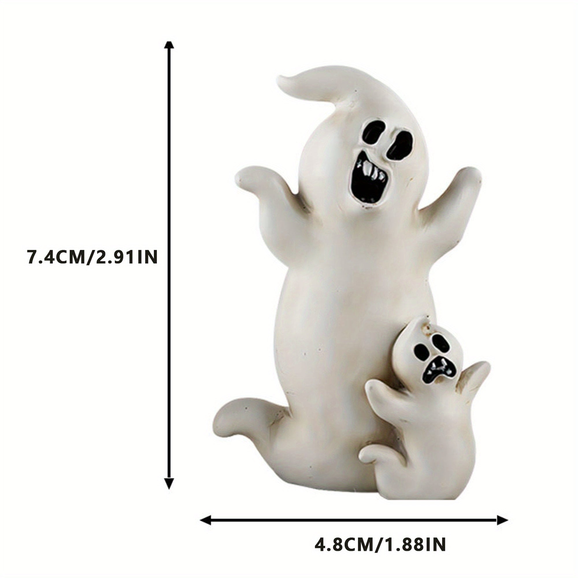 Halloween Tiered Tray Decorations, Spooky Witch Black Cat Ghost Pumpkin Figurines Table Centerpiece for Home