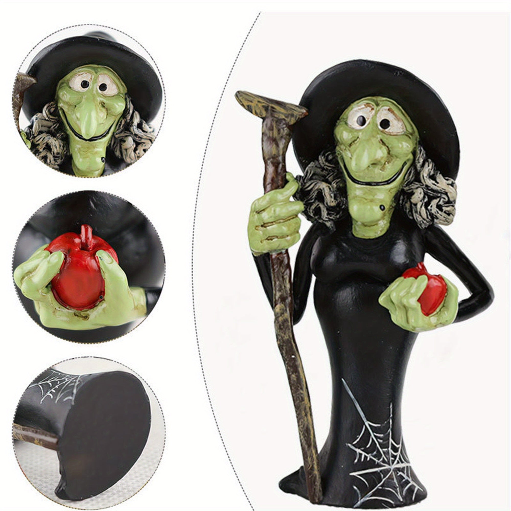 Halloween Tiered Tray Decorations, Spooky Witch Black Cat Ghost Pumpkin Figurines Table Centerpiece for Home