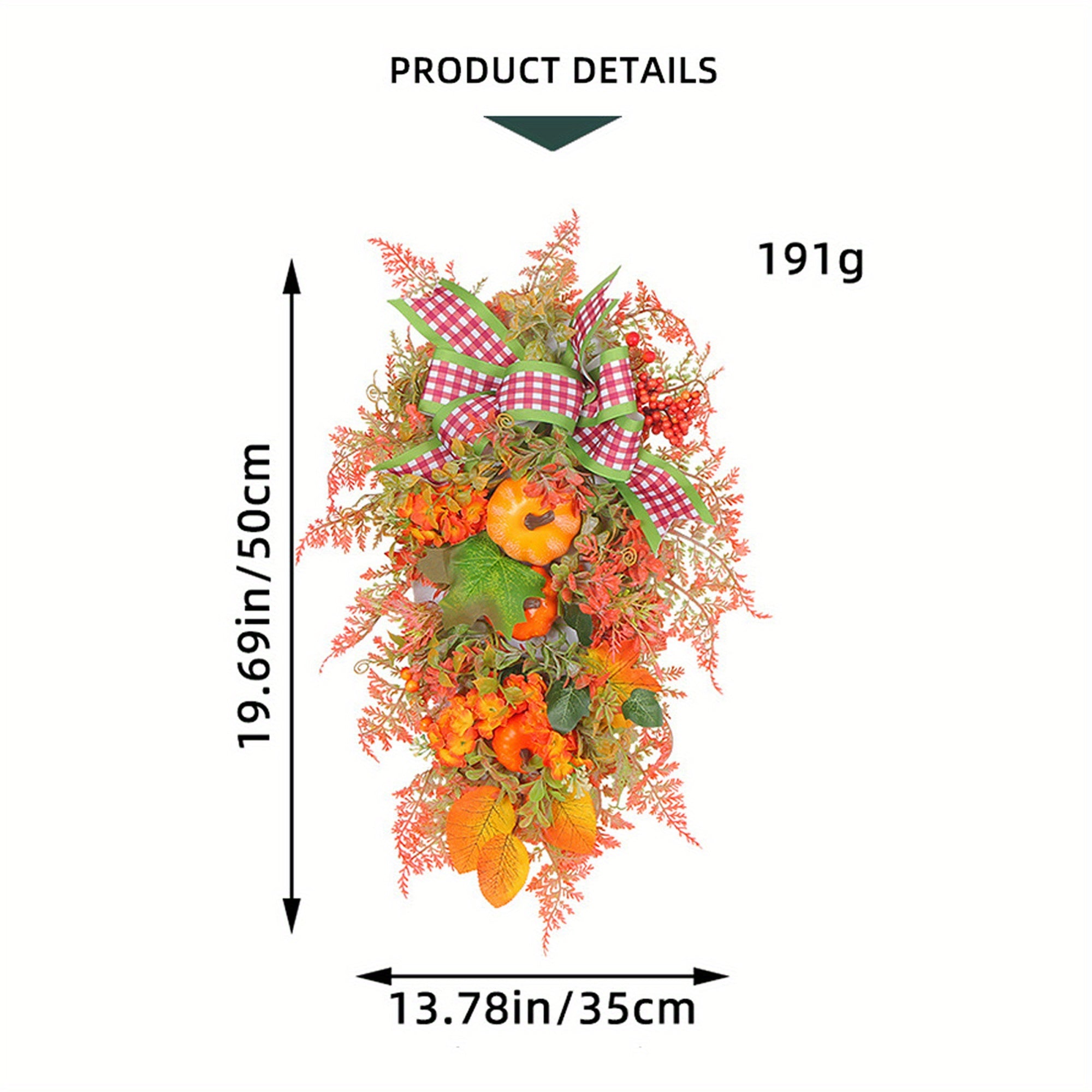 Halloween Wreath, Holiday Indoor Decorative Garland Front Door Wreath Christmas Thanksgiving Party Favor Gift