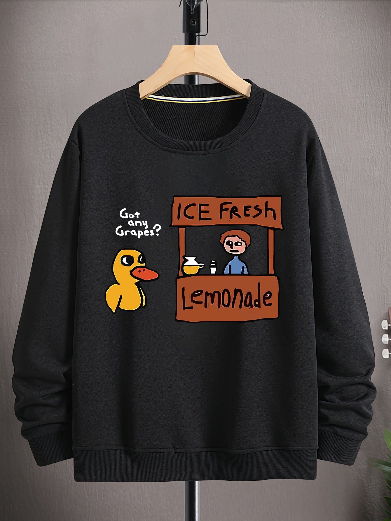 DUCK fun printed hoodie, new all-in-one fashion pullover long sleeve crew neck hoodie, autumn and winter men and women's casual pullover, suitable for autumn and winter season