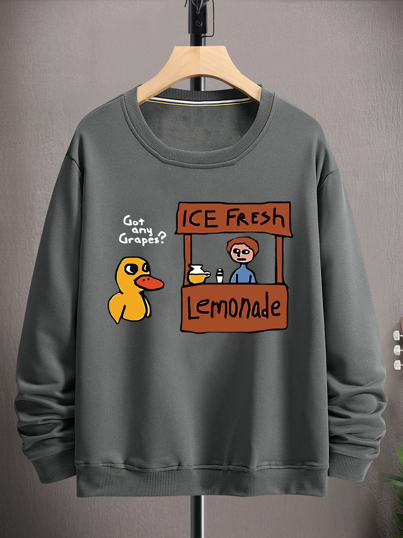 DUCK fun printed hoodie, new all-in-one fashion pullover long sleeve crew neck hoodie, autumn and winter men and women's casual pullover, suitable for autumn and winter season