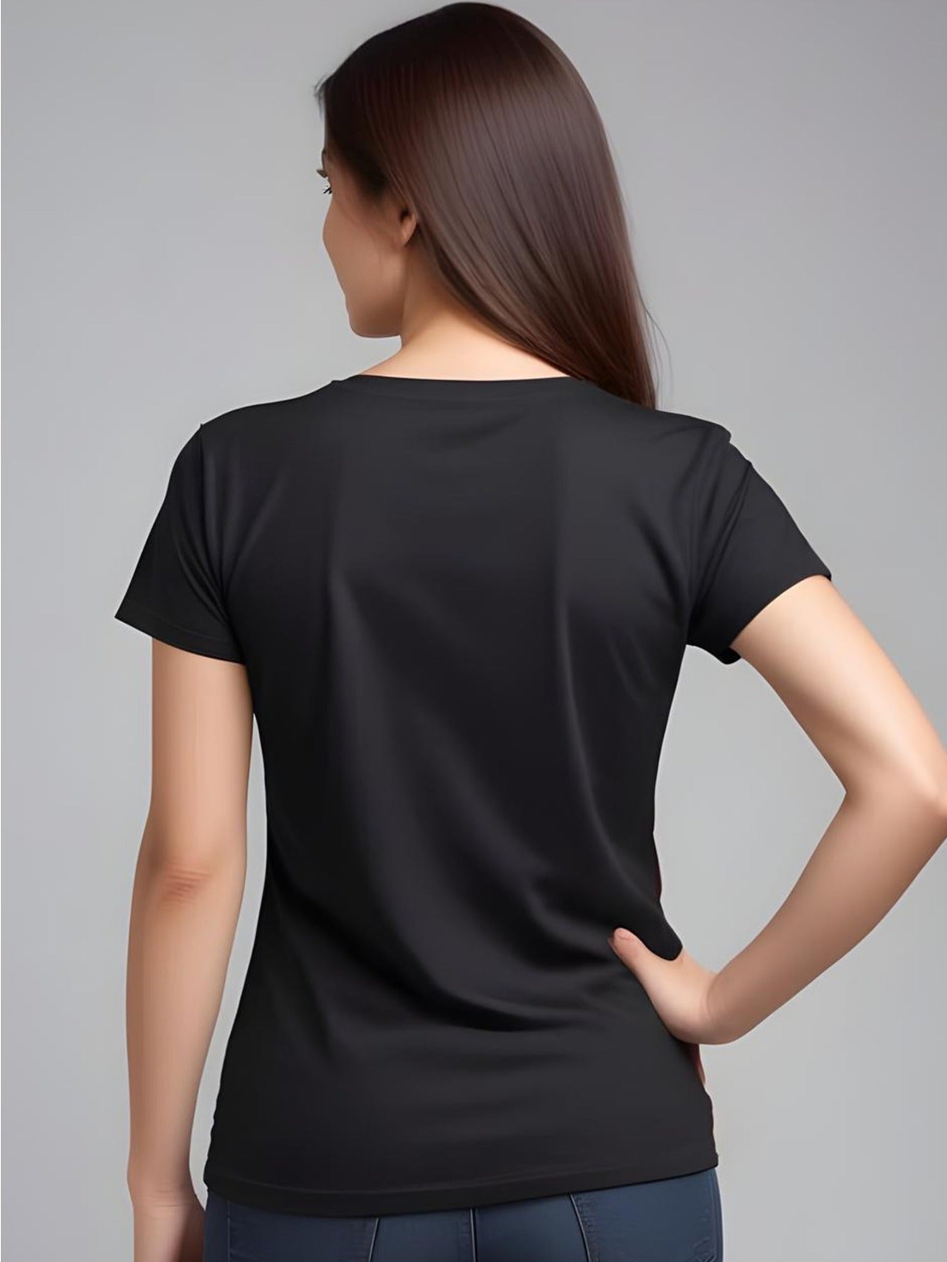 Letter Western Print T-shirt, Short Sleeve Round Neck Casual Top for Summer and Spring, Women's Clothing