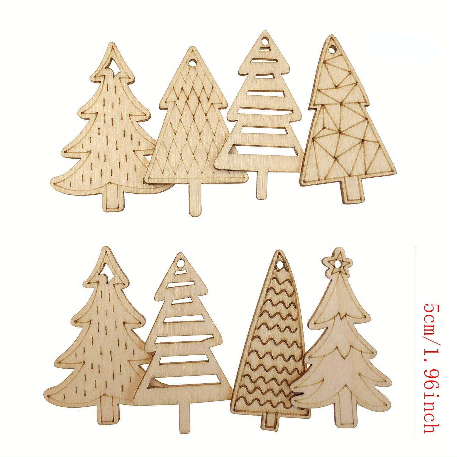 Wooden Christmas Tree Shaped DIY Painting Ornaments - Handcrafted Hanging Decorations for Holiday Party - Unfinished Wood Pendant for Creative Graffiti, Easter, Halloween, Thanksgiving, and Valentines-day Celebrations