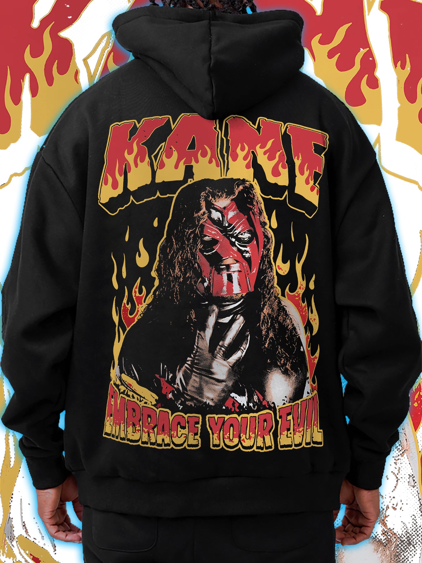 Fiery Character Artwork Fun Men's fashion hoodie casual autumn and winter fleece hoodie comfortabl eessential hoodie