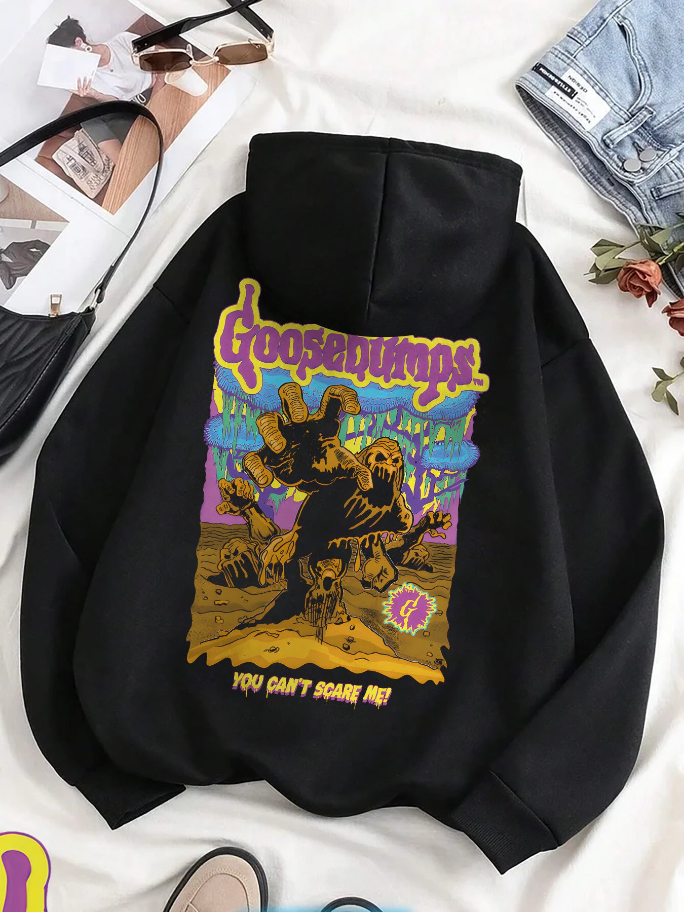 Spooky Monster Graphic Design Fun Men's fashion hoodie casual autumn and winter fleece hoodie comfortabl eessential hoodie