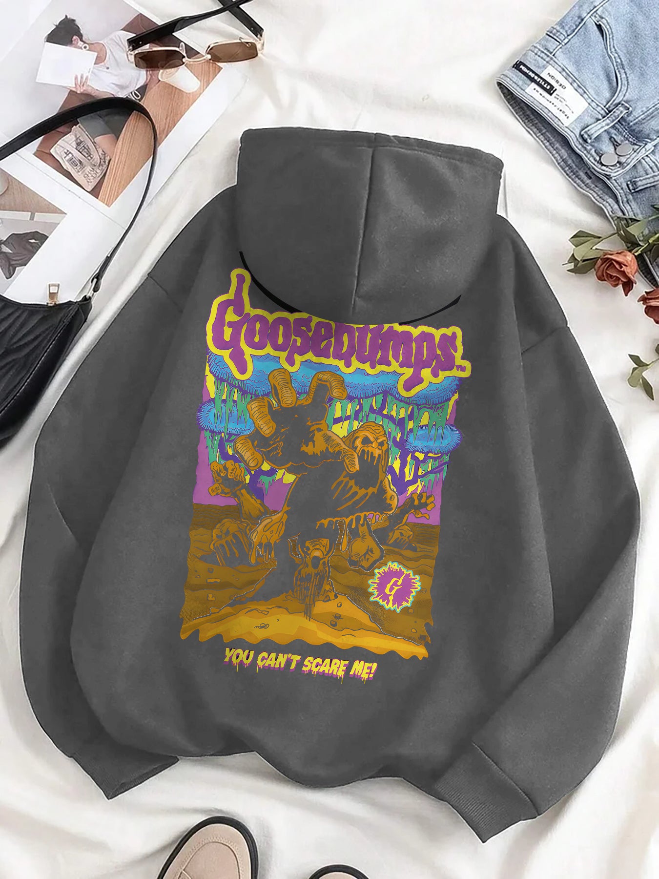 Spooky Monster Graphic Design Fun Men's fashion hoodie casual autumn and winter fleece hoodie comfortabl eessential hoodie
