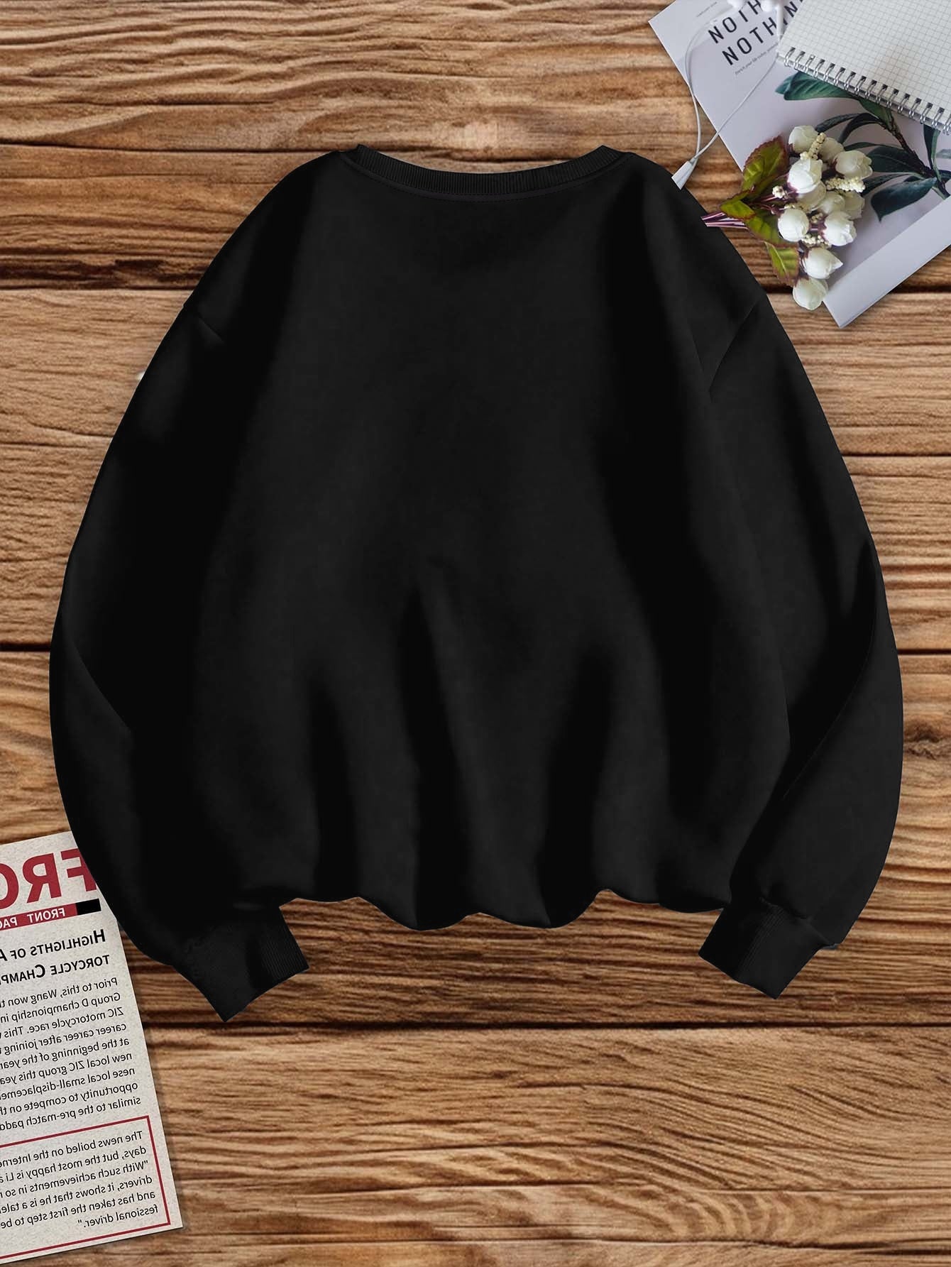 Colorful embroidered flowers Women's plus size sweatshirt