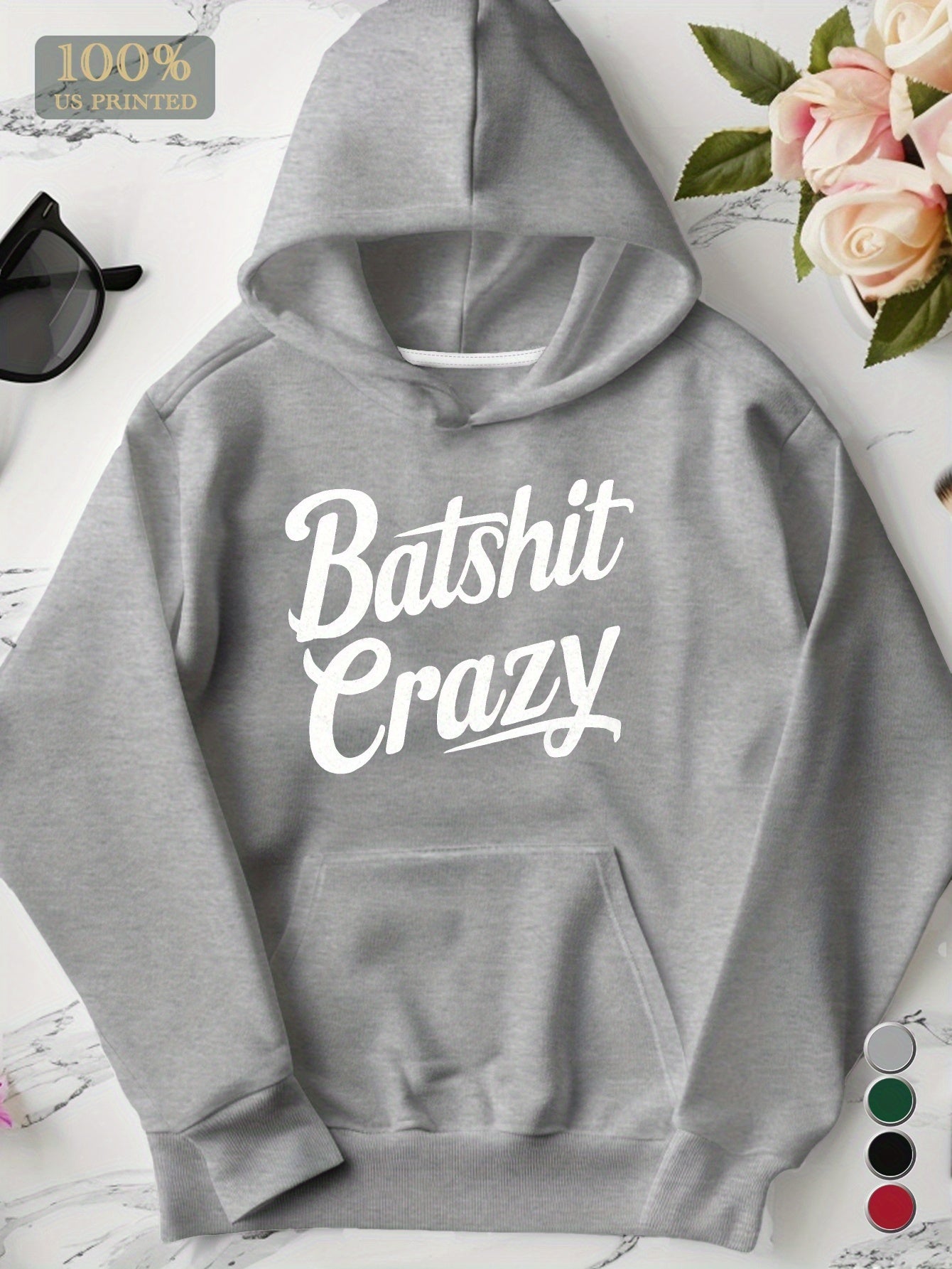 Plus Size Crazy Hoodies for Women - Batshit Hooded Sweatshirt
