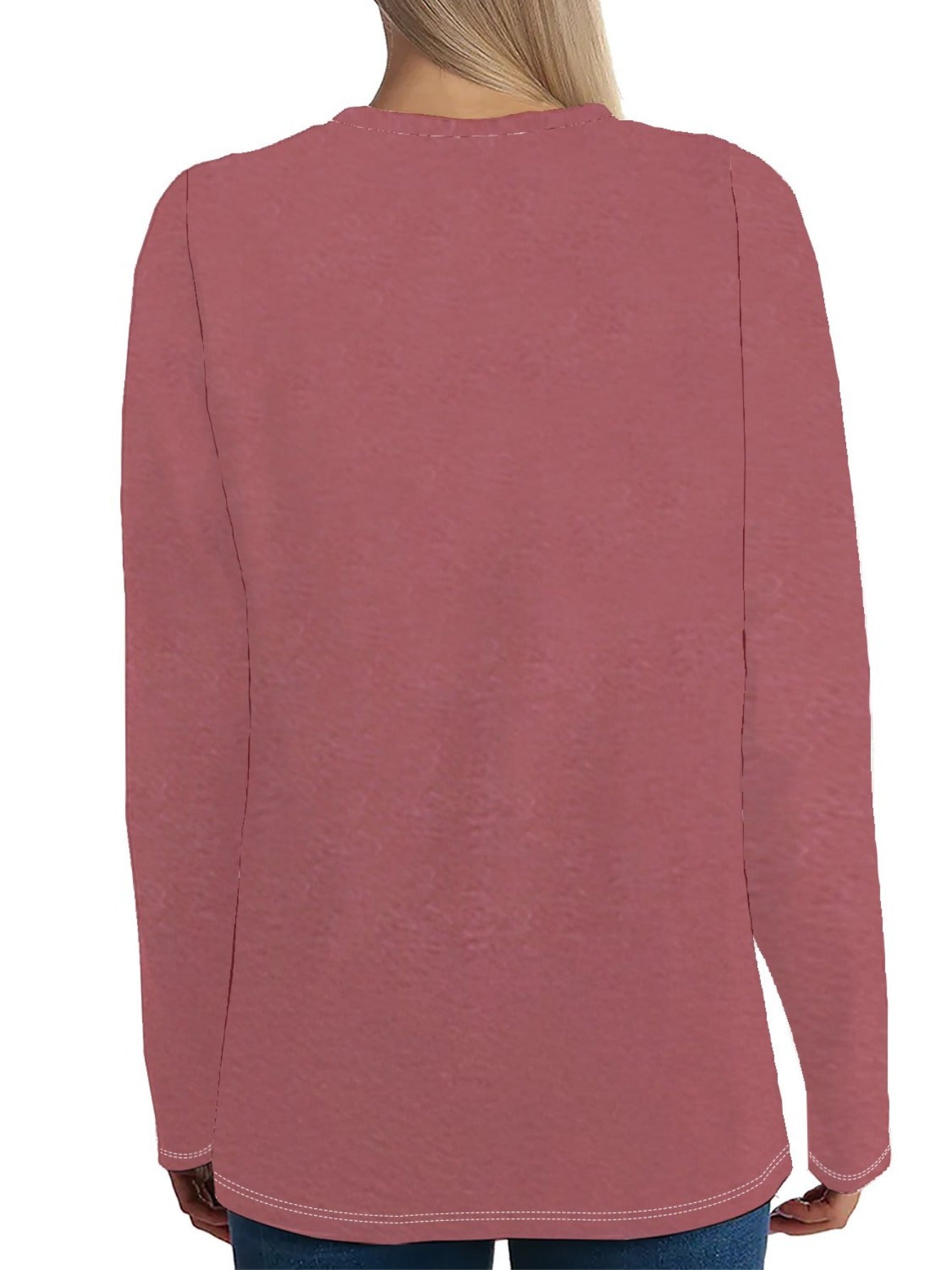 Women'S T-shirt Letter Print - Comfortable Long Sleeved Round Neck - Perfect Choice For Spring And Autumn Casual Wear