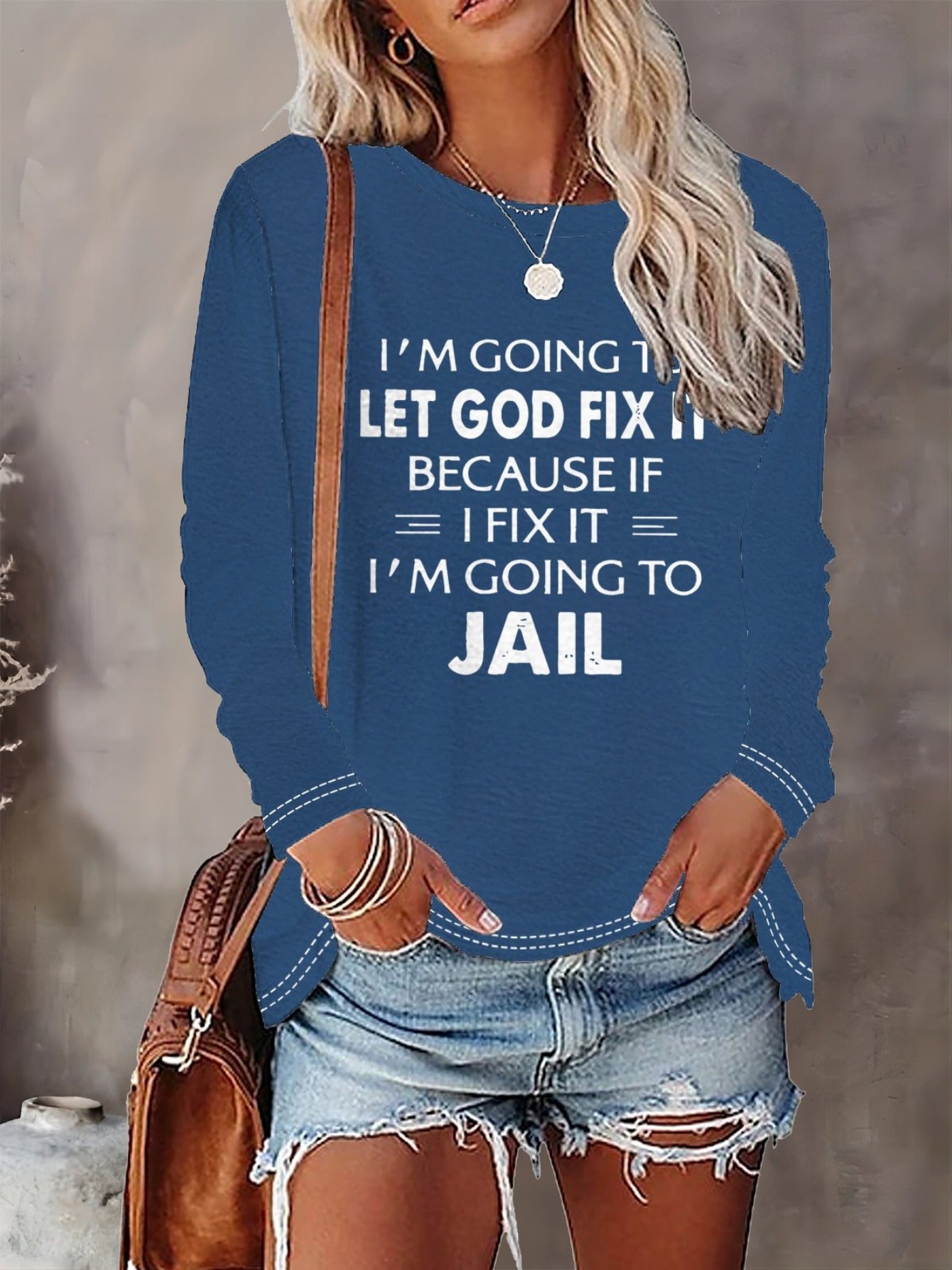 Women'S T-shirt Letter Print - Comfortable Long Sleeved Round Neck - Perfect Choice For Spring And Autumn Casual Wear