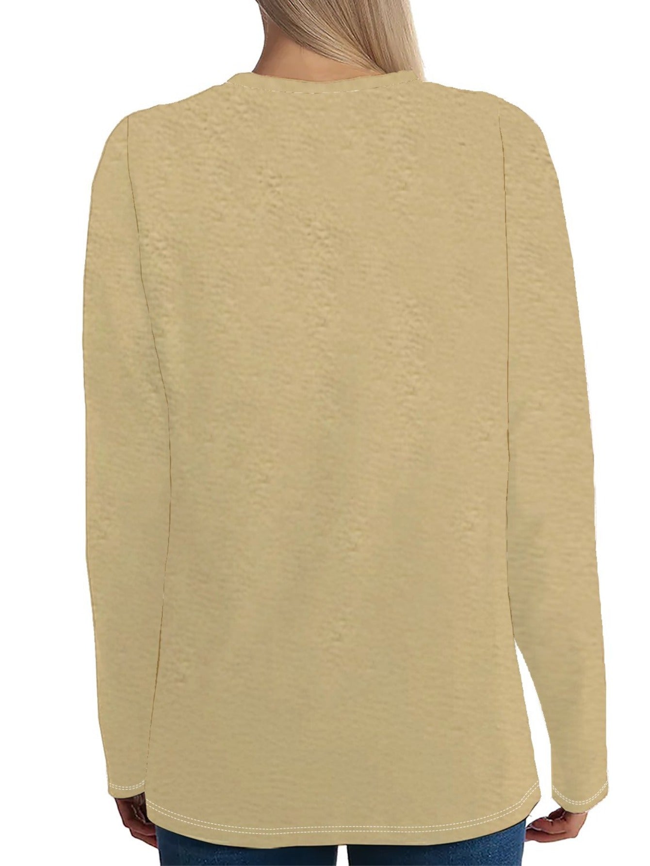 Women'S T-shirt Letter Print - Comfortable Long Sleeved Round Neck - Perfect Choice For Spring And Autumn Casual Wear