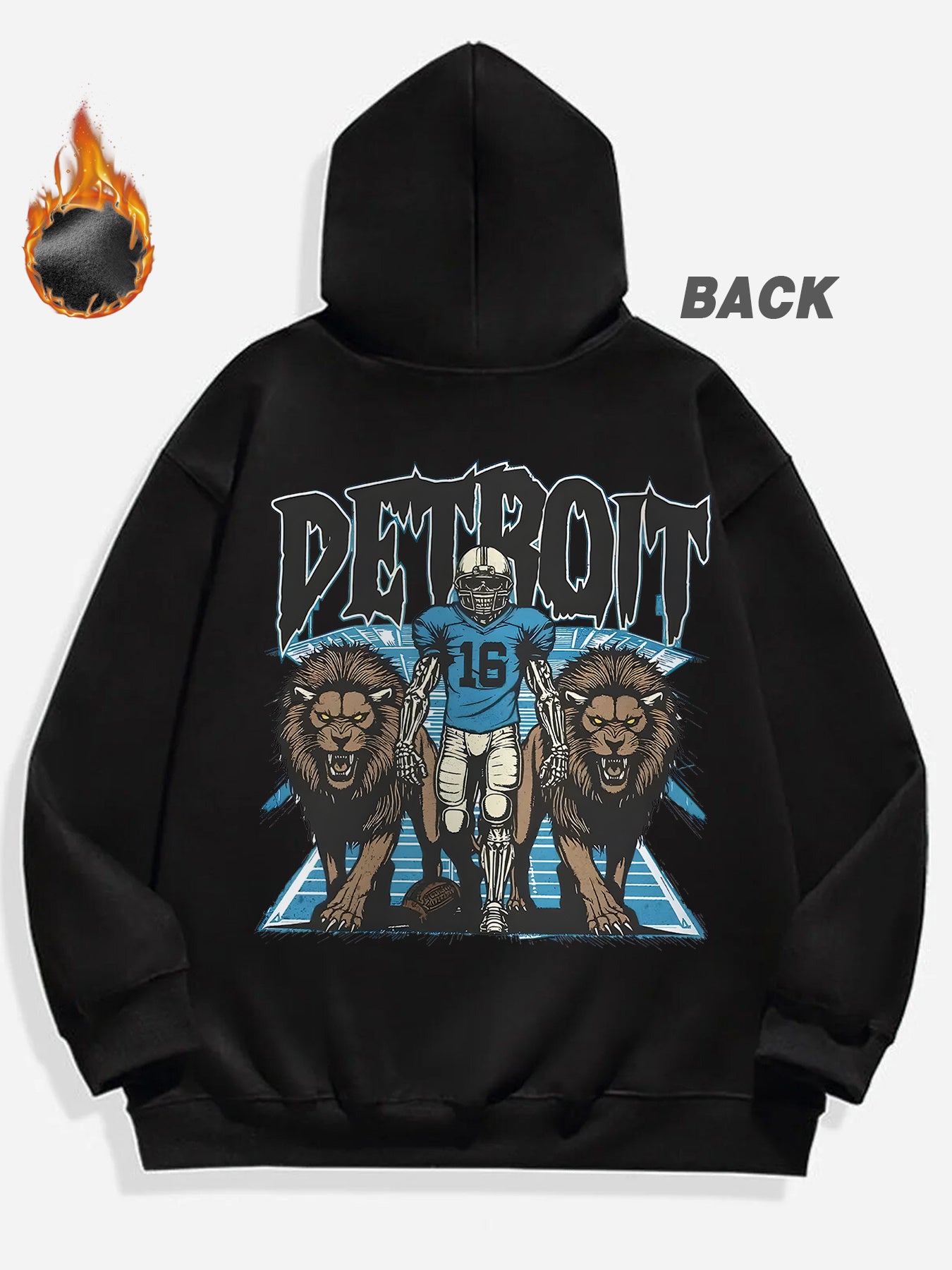 Mens Gifts, Mens Winter Clothes, Sweatshirts for Men, Detroit Football Game Day Outfit, Design Using The Detroit Football Logo, This Casual Hoodie Is Perfect for Football Enthusiasts, Offering Thick Warmth Ideal for Winter We