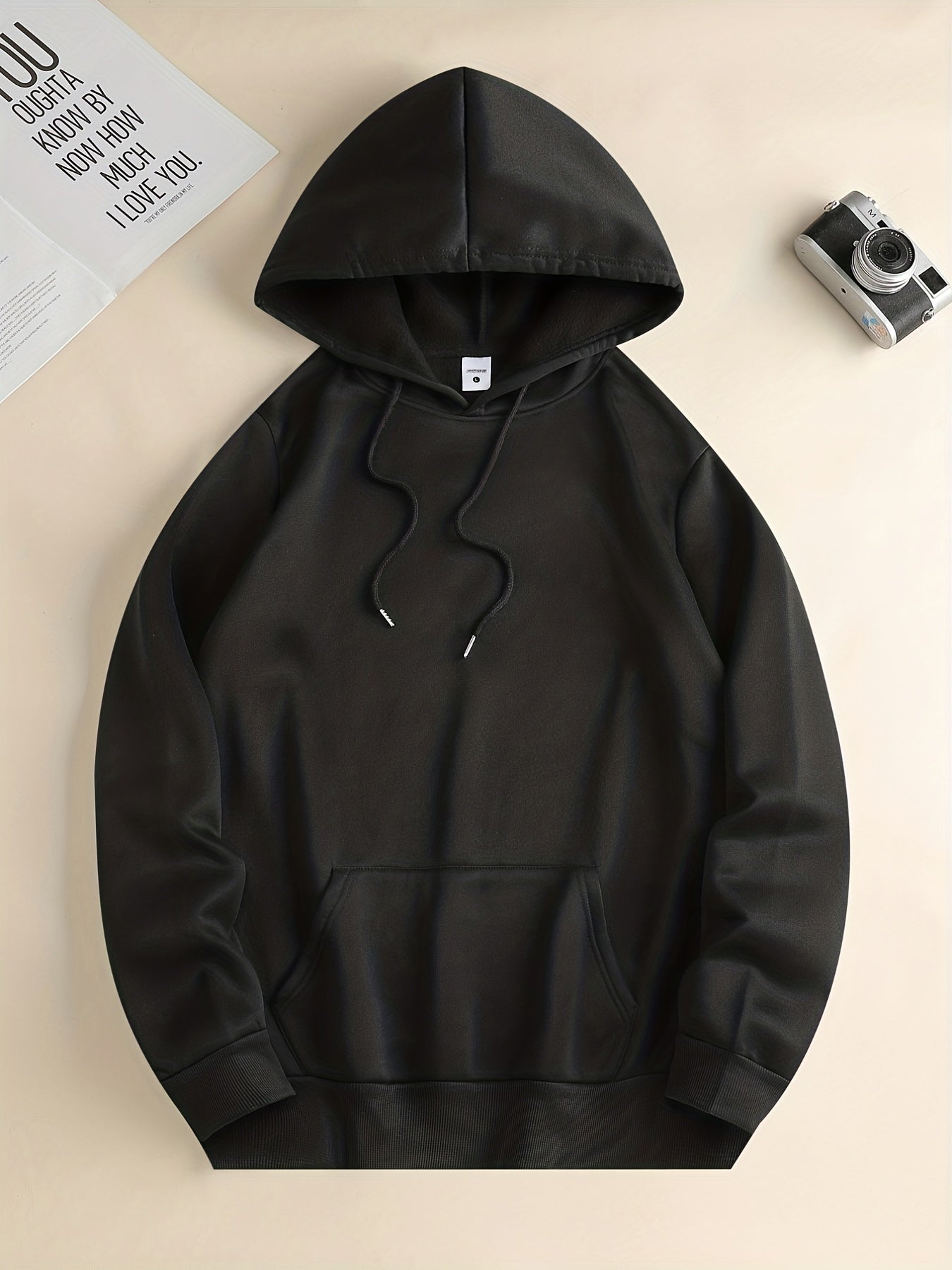 Men'S Trendy Hoodie with Basketball Print - Casual Drawstring Pullover with Kangaroo Pocket, Polyester & Spandex Blend, Machine Washable