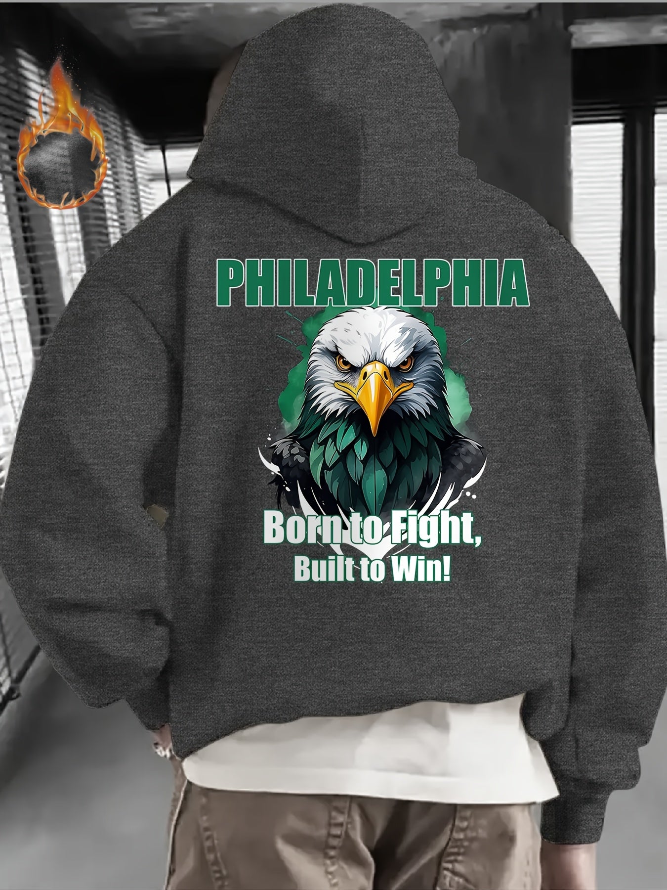 Mens Gifts, Mens Winter Clothes, Sweatshirts for Men, Philadelphia Football Game Day Outfit, Design Using The Philadelphia Football Logo, This Casual Hoodie Is Perfect for Football Enthusiasts, Offering Thick Warmth Ideal for