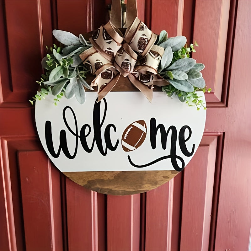 Welcome Football Sign | Football Decor | Front Door Decor | Fall Door Hanger | Football Wreath | Fall Welcome Sign | Fall Door Hanger | Fall