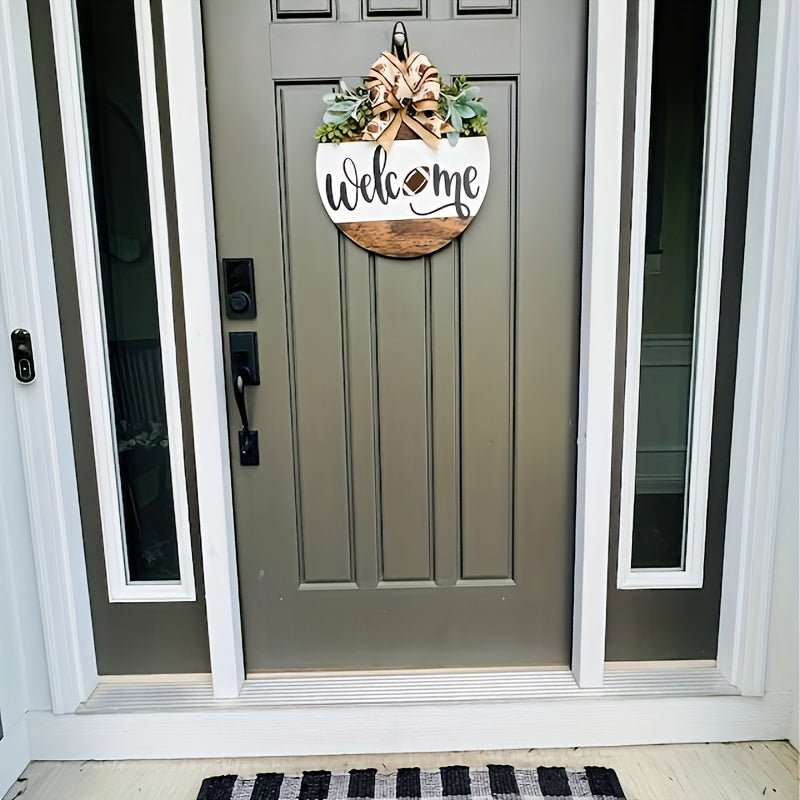 Welcome Football Sign | Football Decor | Front Door Decor | Fall Door Hanger | Football Wreath | Fall Welcome Sign | Fall Door Hanger | Fall