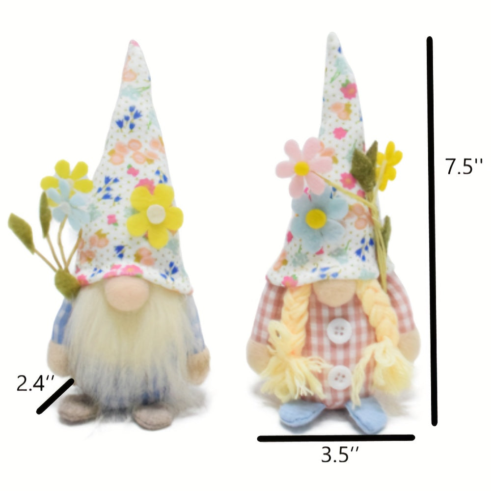 Spring Gnome Decor - Farmhouse Easter Shelf & Door Hangers with Sunflower, Perfect for Spring, Summer & Holidays, Easter | Ideal for Home, Office, Kitchen Table & Tiered Trays, Swedish Nisse Tabletop Ornaments | Durable & Fad
