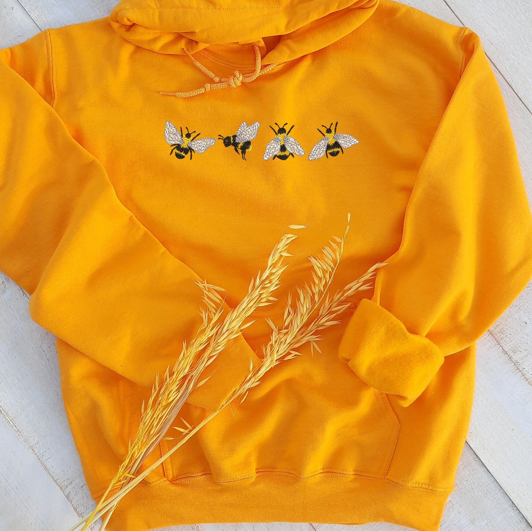 Bees Embroidered Hoodie, Cute Bees Hoodie, Bees Lover Hoodie, Themed Gifts Bee, Gift for Bees Lover, Embroidered Unisex Hooded Sweatshirt!