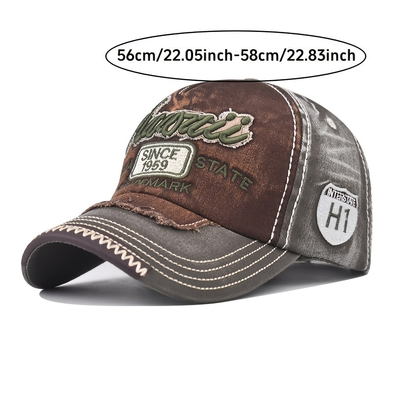 Distressed Embroidered Hip Hop Hat Baseball Cap Peaked Cap - Unisex Adjustable Trucker Hat | Perfect Gift